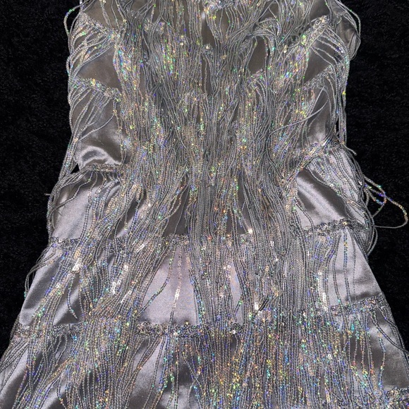 Silver Tassel Romper With Sparkles - Picture 3 of 6